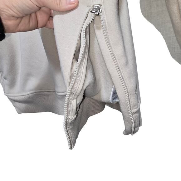 Athleta Retroplush Revive Sweatshirt Womens Small Beige 1/4 Zip Long Sleeve - Picture 5 of 7